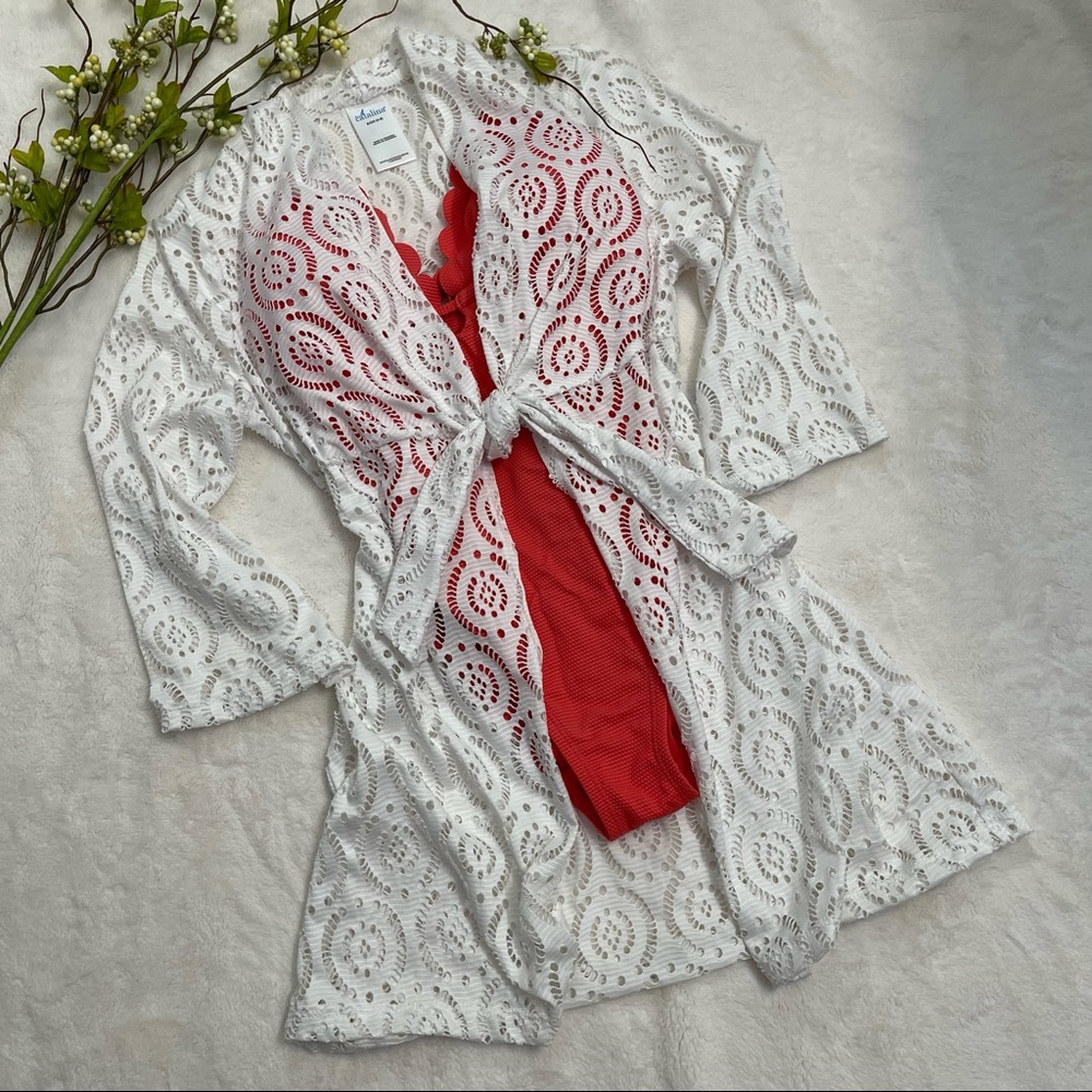 Catalina White Lace Swimsuit Cover Up Size Small